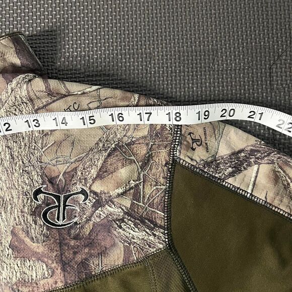 Medium Truetimber Green Camo 1/4 Zip Sweatshirt 100% Polyester - Picture 5 of 8